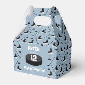 Dusty Blue Ice Hockey Stick, Schaatsen Puck Verjaa Bedankdoosjes (Voorkant Zijde)