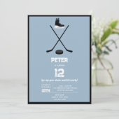 Dusty Blue Ice Hockey Stick, Schaatsen Puck Verjaa Kaart (Staand voorkant)
