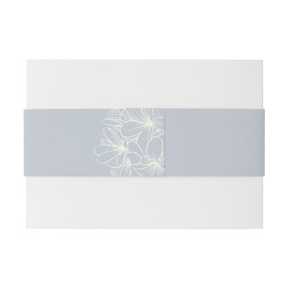Dusty Blue Invitation Belly Band met Initialen Uitnodigingen Wikkel