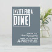 Dusty Blue Invitation pour un dîner de répétition (Debout devant)