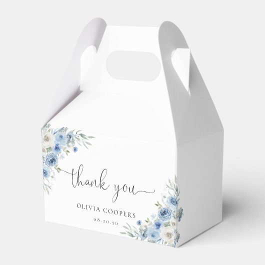 Dusty Blue Ivory Baby shower Favor Box Bedankdoosjes (Voorkant Zijde)