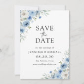 Dusty Blue Ivory Enregistrer La Carte Date (Devant)