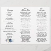Dusty Blue Ivory Floral Tri-voudig Wedding Program (Achterkant)