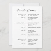 Dusty Blue Ivory Floral Weekend Evenementen Progra Kaart (Achterkant)