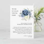 Dusty Blue Ivory Floral Weekend Events Programme (Debout devant)