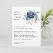 Dusty Blue Ivory Floral Weekend Events Programme (Debout devant)