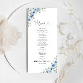 Dusty Blue Ivory Mariage Ceremony Menu