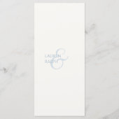 Dusty Blue & Ivory Monogrammed Mariage Menu (Dos)