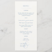 Dusty Blue & Ivory Monogrammed Mariage Menu (Devant)