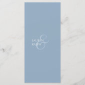 Dusty Blue & Ivory Monogrammed Mariage Menu (Dos)