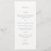 Dusty Blue & Ivory Monogrammed Mariage Menu (Devant)