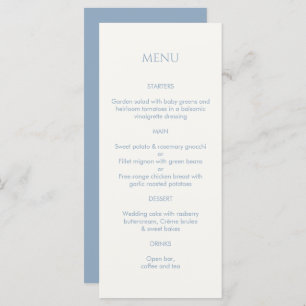 Dusty Blue & Ivory Monogrammed Mariage Menu