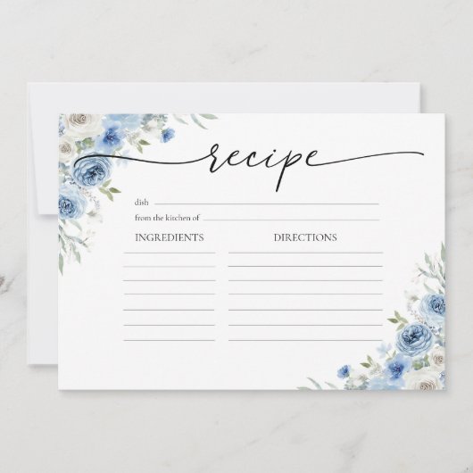 Dusty Blue Ivory Vrijgezellenfeest grote recept Ka Kaart (Voorkant)