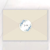 Dusty Blue Ivory Wedding Classic Ronde Sticker
