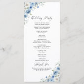 Dusty Blue Ivory Wedding Programme (Dos)