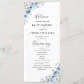 Dusty Blue Ivory Wedding Programme (Devant)