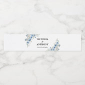 Dusty Blue Ivory Wedding Water Bottle Labels Waterfles Etiket (Enkel label)