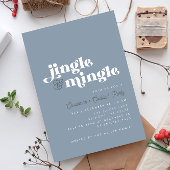 Dusty Blue Jingle Mingle Modern Kerstfeest Kaart