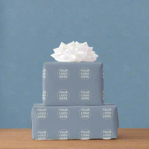 Dusty Blue l Professional Business Logo Branded Cadeaupapier