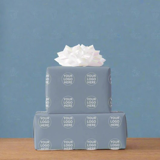 Dusty Blue l Professional Business Logo Branded Cadeaupapier