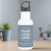 Dusty Blue l Professionele Zakelijke Logo & tekst Waterfles