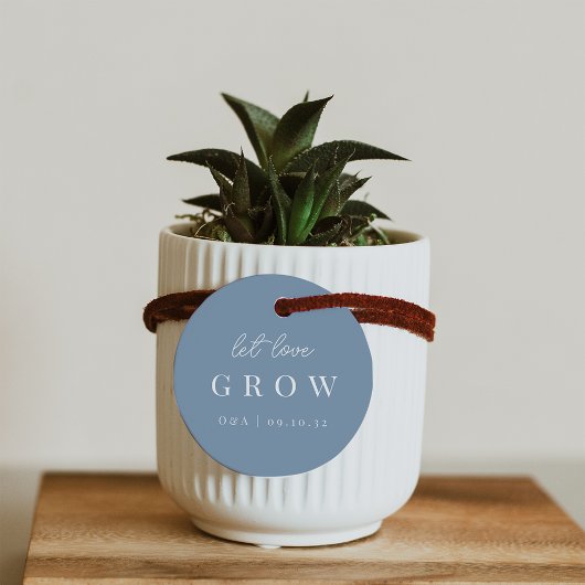 Dusty Blue | Laat de Liefde Plant groeien of zaad Bedankjes Labels