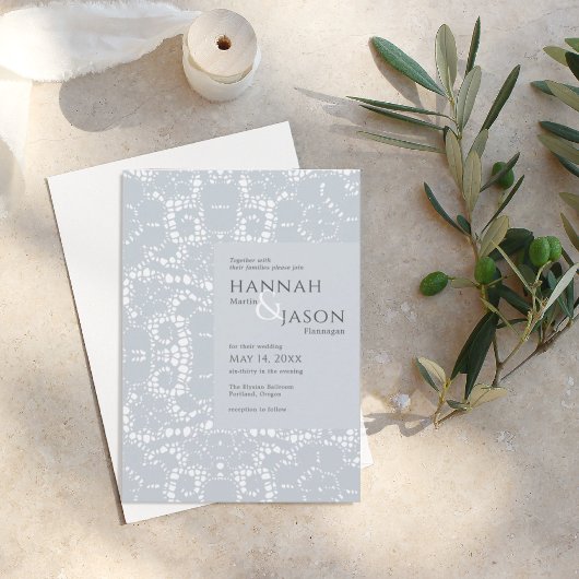 Dusty Blue Lace Faire-part de mariage