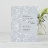 Dusty Blue Lace Wedding Invitation Kaart (Staand voorkant)