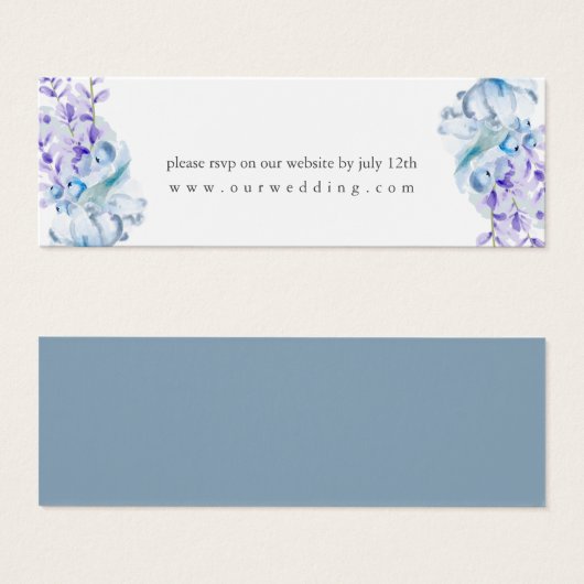 Dusty Blue Lavender Floral Mariage Website RSVP (Devant & derrière)