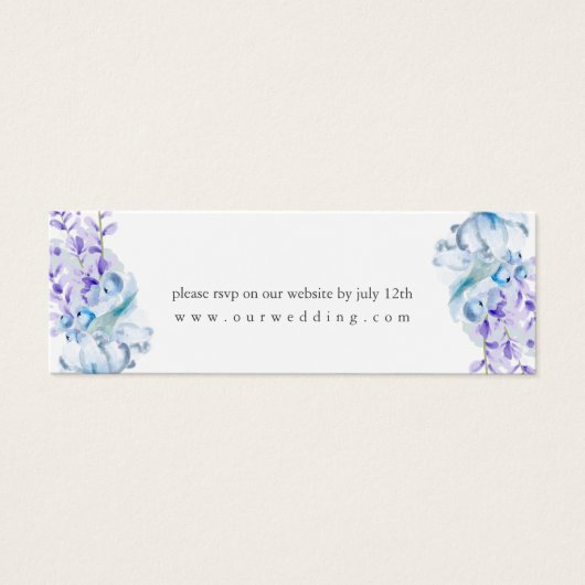 Dusty Blue Lavender Floral Mariage Website RSVP (Devant)