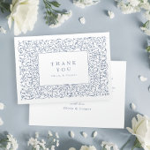 Dusty Blue Lijst Classic Wedding Bedankkaart