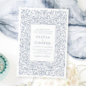 Dusty Blue Lijst Classic Wedding Kaart