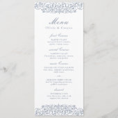 Dusty Blue Lijst Classic Wedding Menu (Voorkant)