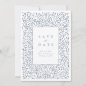 Dusty Blue   Lijst Classic Wedding Save The Date (Voorkant)