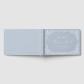Dusty Blue Lijst Elegant Script bruiloft Gastenboek (Volledig)