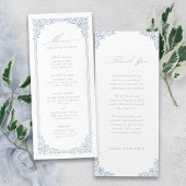 Dusty Blue  Lijst Elegant Script bruiloft Menu