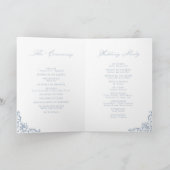 Dusty Blue  Lijst Elegant Script bruiloft Programma (Binnen)
