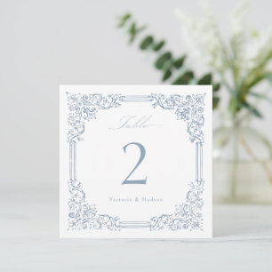 Dusty Blue Lijst Elegant Script Table No.