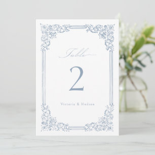 Dusty Blue Lijst Elegant Tafelnummer