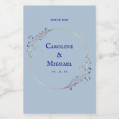 Dusty Blue Liquor Wijn Bruiloft Mini Label Set Wijn Etiket (Enkel label)