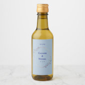 Dusty Blue Liquor Wijn Bruiloft Mini Label Set Wijn Etiket (Voorkant)