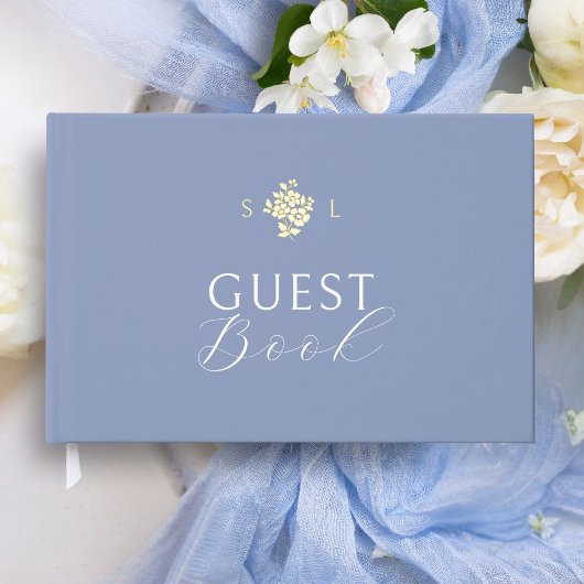 Dusty Blue | Mariage à huile de monogramme floral