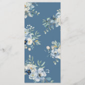 Dusty Blue Mariage Menu Floral Mariage Menu Dîner (Dos)