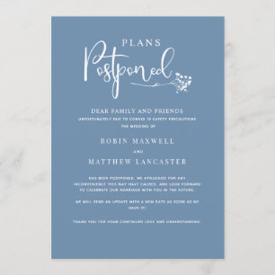 Dusty Blue, Mariage Postponton Faire-part