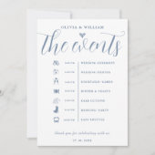 Dusty Blue Mariage Programme de l'ordre des événem (Devant)