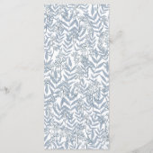 Dusty Blue Mariage Vintage Botanique Menu (Dos)