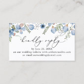 Dusty Blue Mariage Website Carte de boîtier RSVP (Devant)