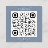 Dusty Blue Mariage Website QR Code carte RSVP (Dos)