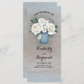 Dusty Blue Mason Jar Rustic Wedding Programmes (Devant / Derrière)