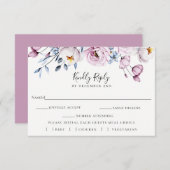 Dusty Blue Mauve Bruiloft RSVP Maaltijd Keuze Kaar